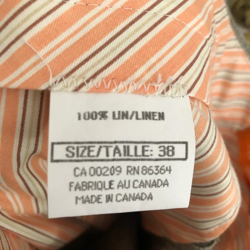 Mens Linen Trousers pleats cuffs pockets 38” Riviera Sport formal 31” inseam